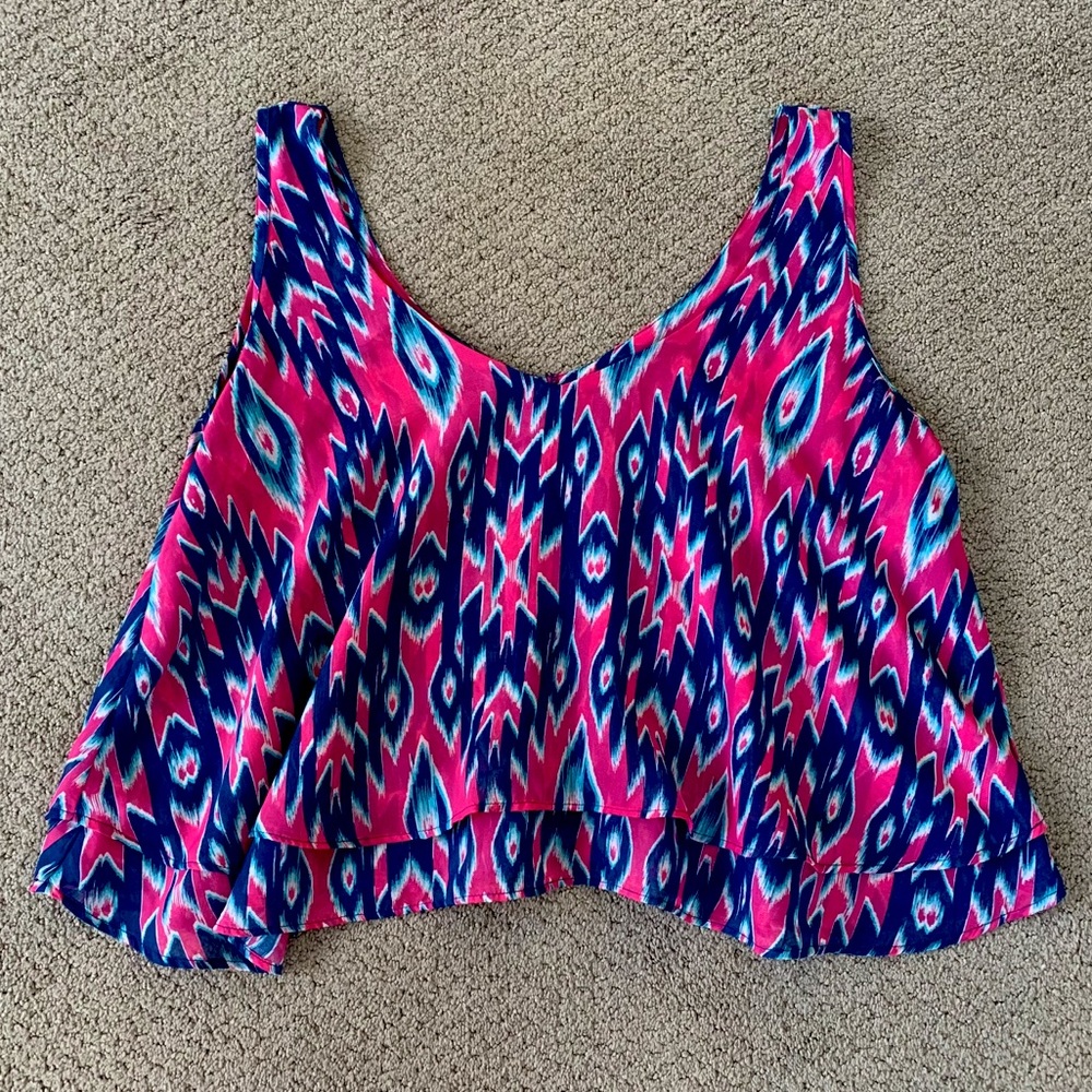 Patterned Flowy Tank Top - Picture 3 of 6